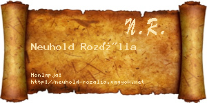 Neuhold Rozália névjegykártya
